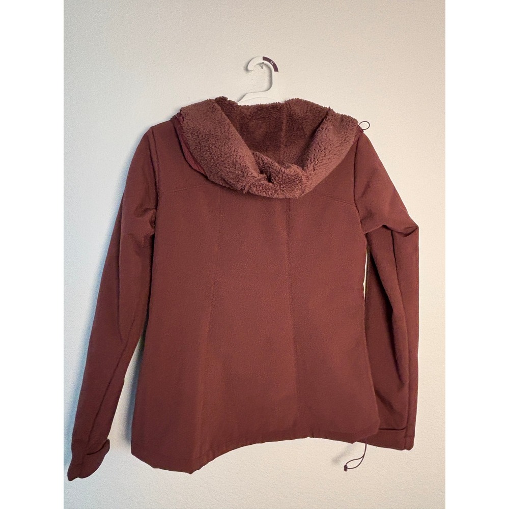 Columbia Omni-Wind Softshell Jacket Womens Medium Maroon Fleece Lined Hooded - Picture 2 of 5